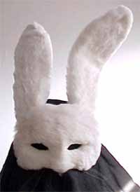 Custom crafted Bunny half-mask, furry Rabbit ears and face
