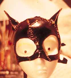Fashion leather Cat mask, stitched sections for photo shoot