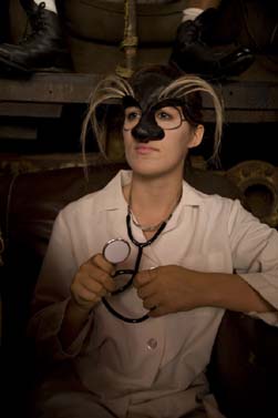 Magic Helmet photo of women in a dottore mask