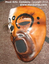 left side of the mask with a music note around the eye